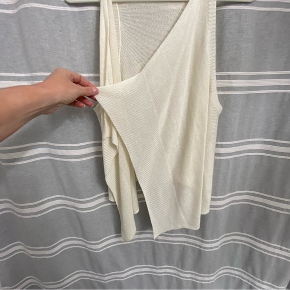 J. JILL / Linen Blend Knit Sleeveless Waterfall Cardigan Size M - Picture 6 of 9